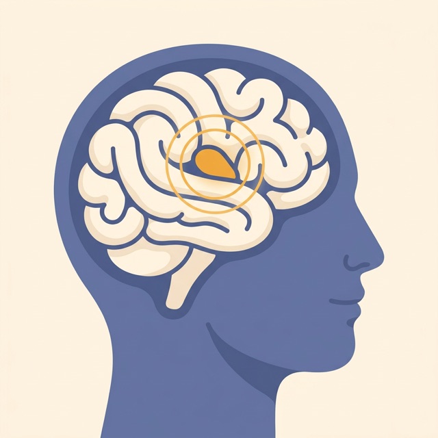 Illustration of the amygdala, the brain's alarm system
