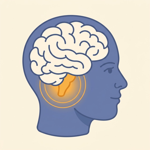 Illustration of the brainstem and vagus nerve